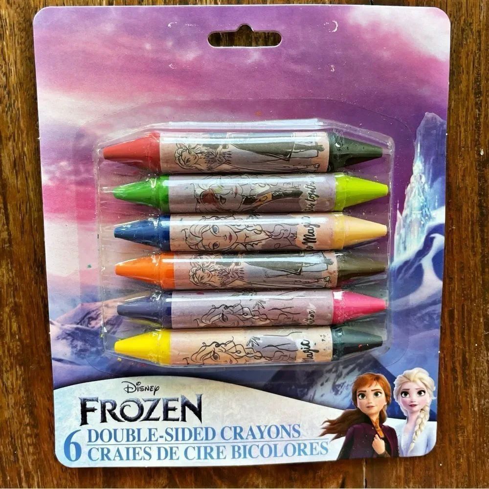 Disney Frozen Double-Sided Crayons - Vibrant Colors 6 Pack